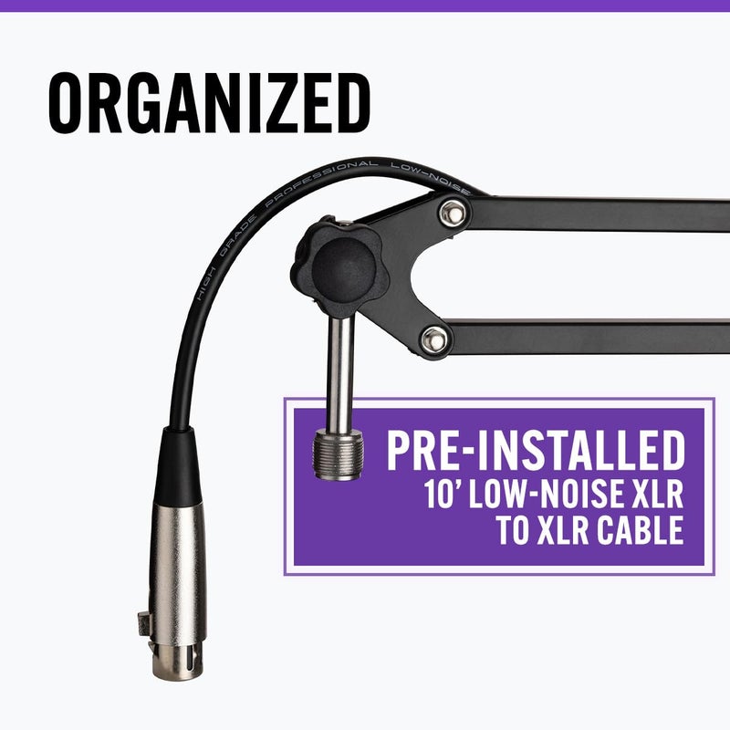 OnStage On-Stage MBS5000 Broadcast Mic Boom Arm - Experience Unparalleled Control and Versatility, Professional Boom Arm, Perfect for Podcasting, Broadcasting, and High-Fidelity Voice-Over Recordings - Image 4